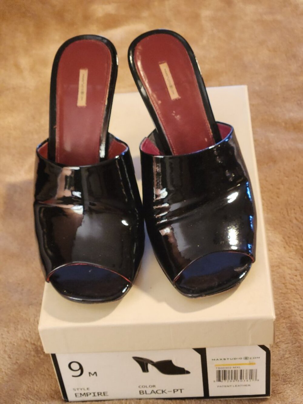 Black patent leather sandals 9